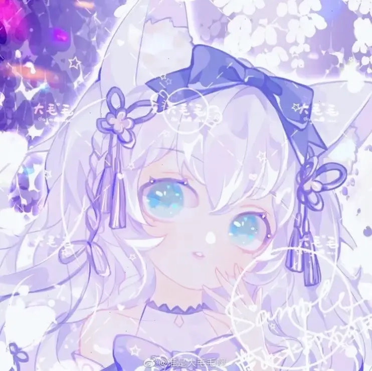 Avatar chibi anime màu tím dễ thương, biến profile bạn thành thế giới anime huyền ảo và sáng tạo!