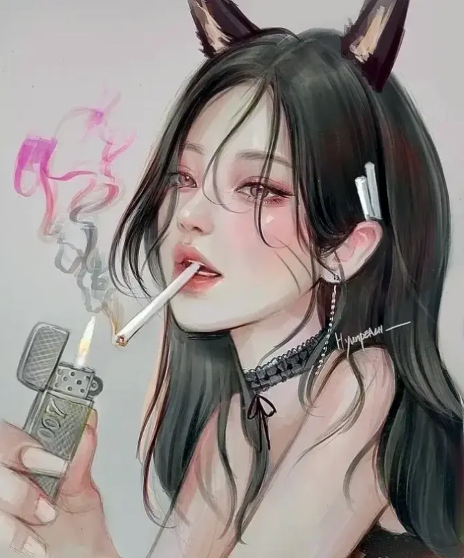 Avatar nữ hút thuốc anime cute: Sự kết hợp quyến rũ giữa nét dễ thương và phong cách anime, lý tưởng để làm nổi bật profile của bạn!