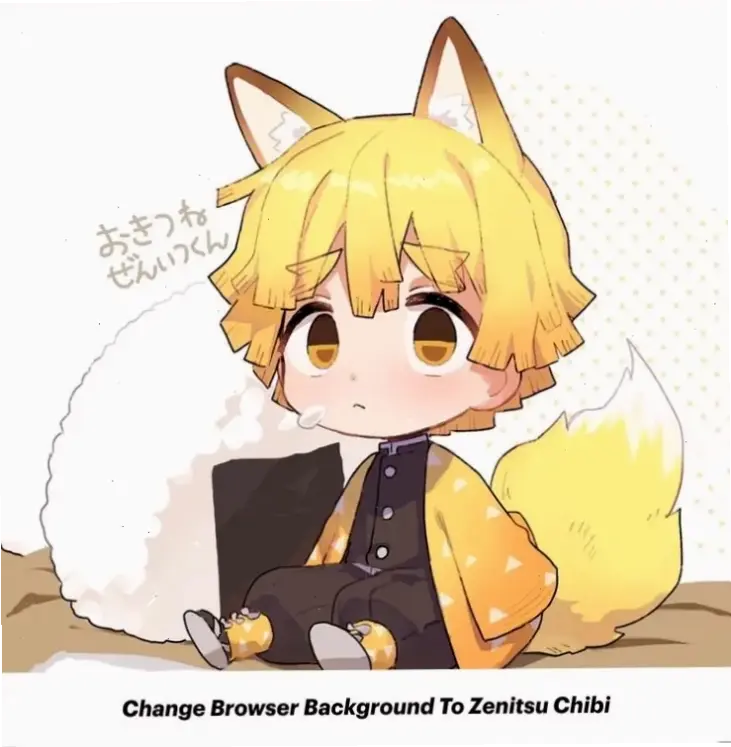 Hình nền Zenitsu chibi dễ thương từ Demon Slayer, mang năng lượng vui nhộn và mạnh mẽ để làm sáng màn hình bạn hàng ngày!