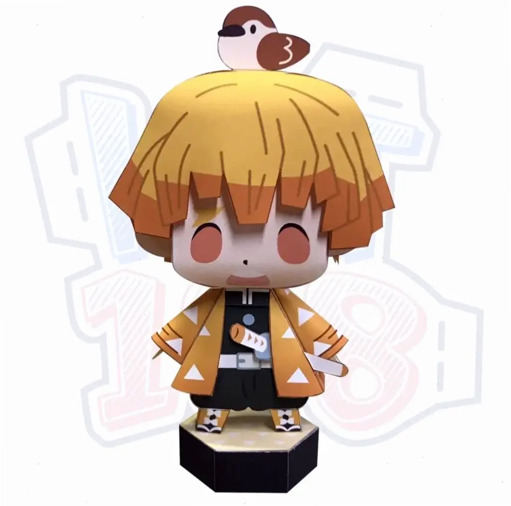 Hình Zenitsu chibi 3D siêu dễ thương từ Demon Slayer, sẵn sàng đánh bại ác quỷ với phong cách hài hước và năng lượng bùng nổ!