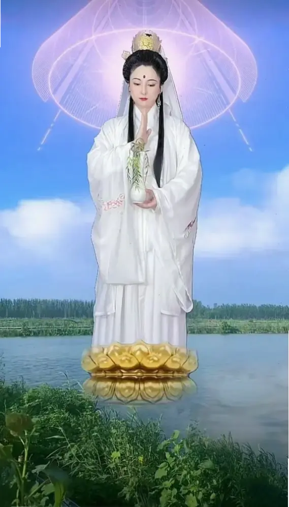 Quan Âm ánh sáng rực rỡ, chiếu sáng đường đời với năng lượng tích cực và lòng nhân ái chân thành.