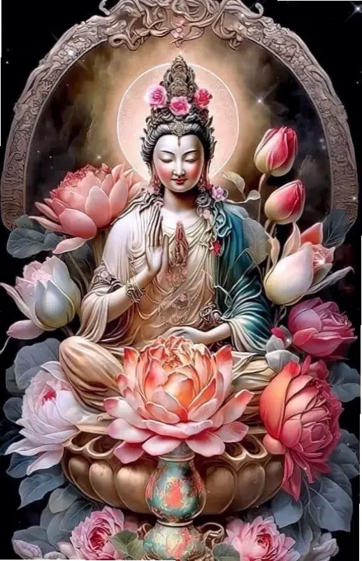 Quan Âm cứu khổ ngồi, vị Bồ Tát từ bi luôn lắng nghe và giải thoát nỗi đau, mang lại hy vọng mới.