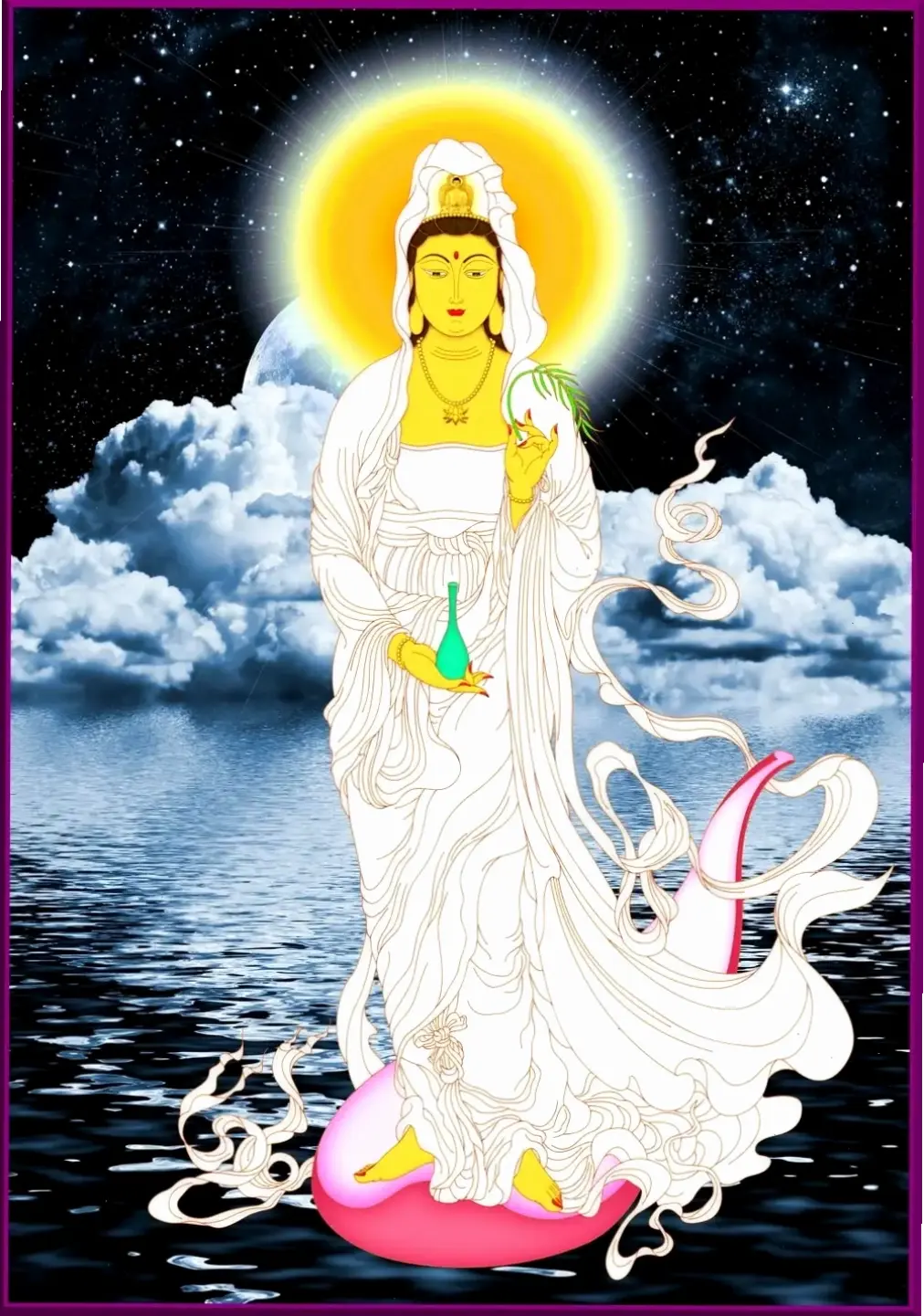 Quan Âm tâm linh sâu lắng, kết nối nội tâm với nguồn năng lượng từ bi vô bờ.