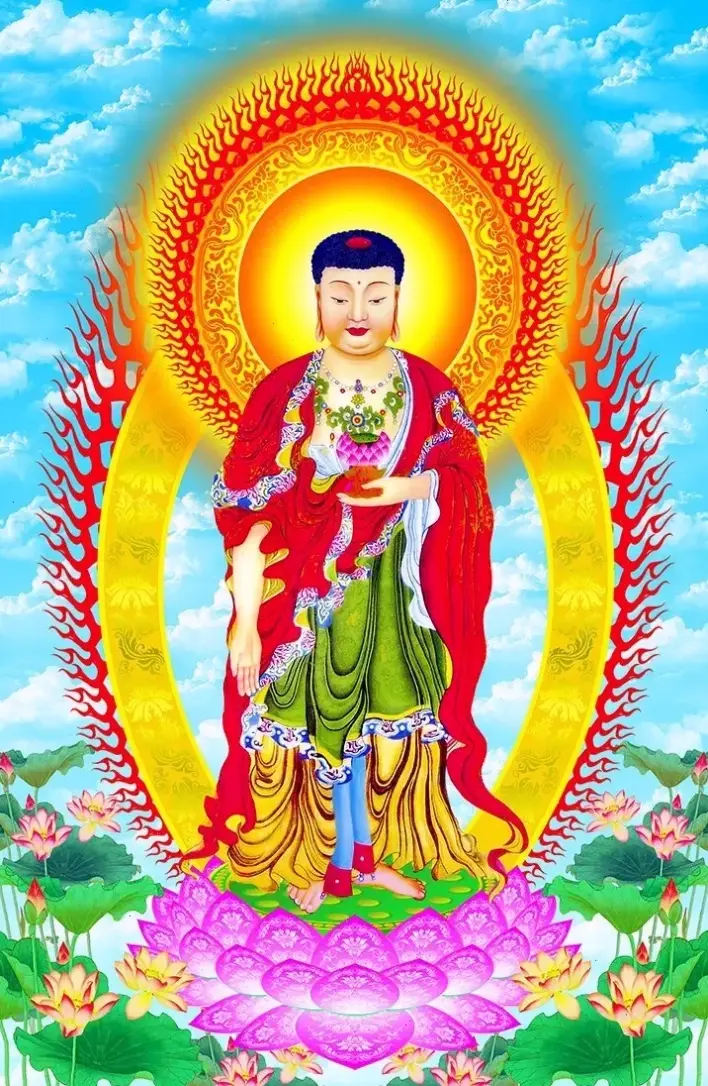 Tranh Di Lặc đứng nghệ thuật, tô điểm không gian với sự bình yên và năng lượng tích cực hàng ngày.