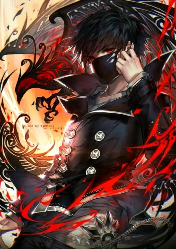 Ảnh anime nam ngầu lạnh lùng với ánh mắt sắc bén và thần thái quyền lực, tạo nên sức hút khó cưỡng.