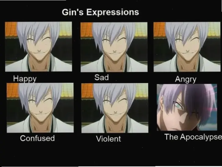 Đôi mắt Gin Ichimaru: Luôn hẹp lại, che giấu bí mật sâu xa, tạo nên sức hút kỳ lạ trong Bleach.