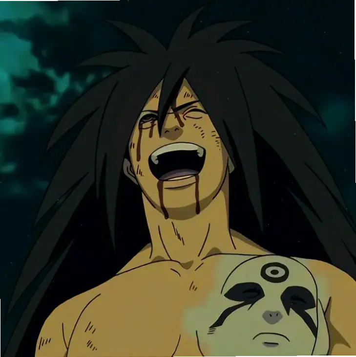 Madara cười: Khoảnh khắc hiếm hoi, thể hiện sự tự tin và quyền lực tối thượng của ông.
