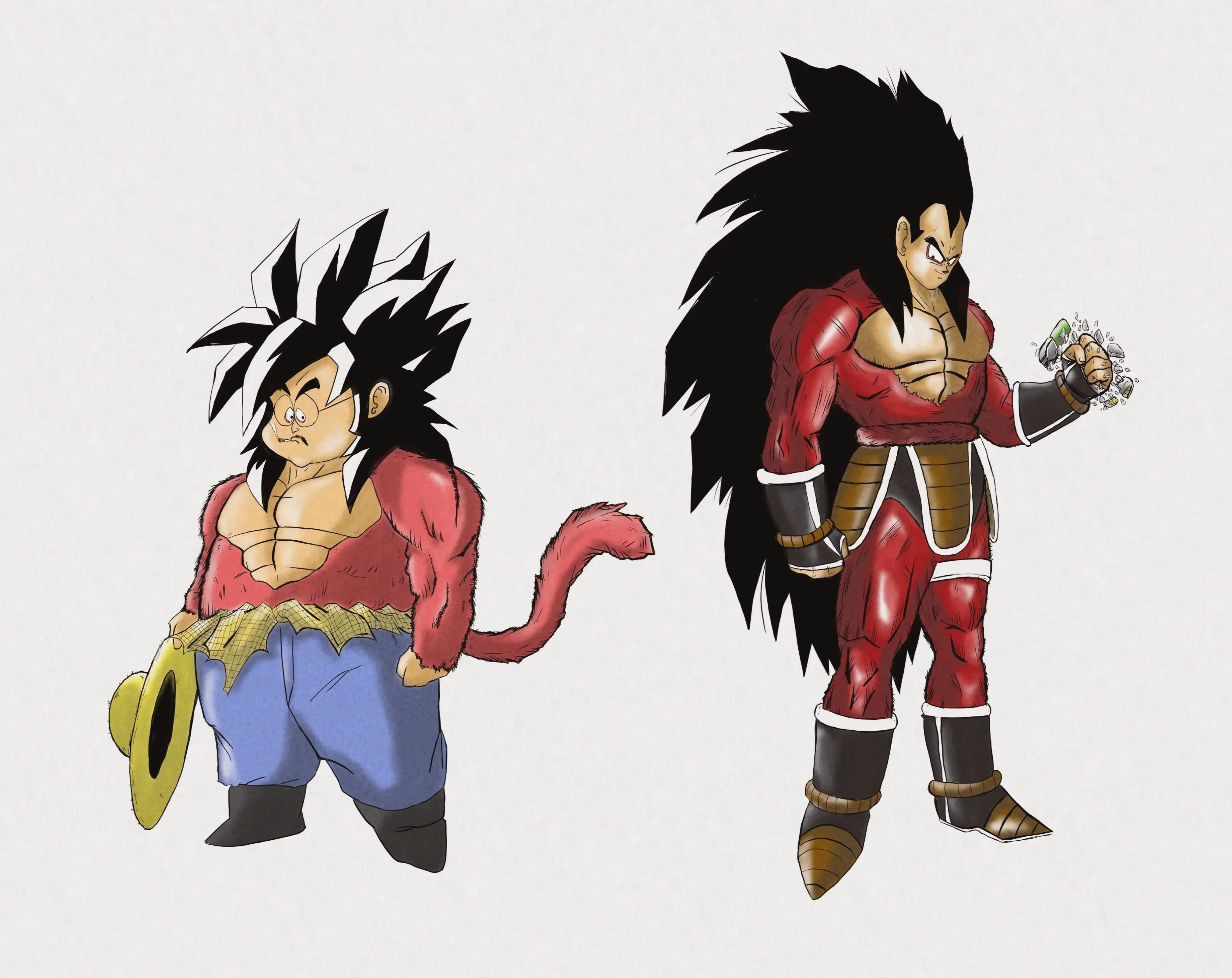 Raditz SSJ4: Raditz biến thành Super Saiyan 4, một phiên bản mạnh mẽ và đầy bất ngờ trong Dragon Ball!