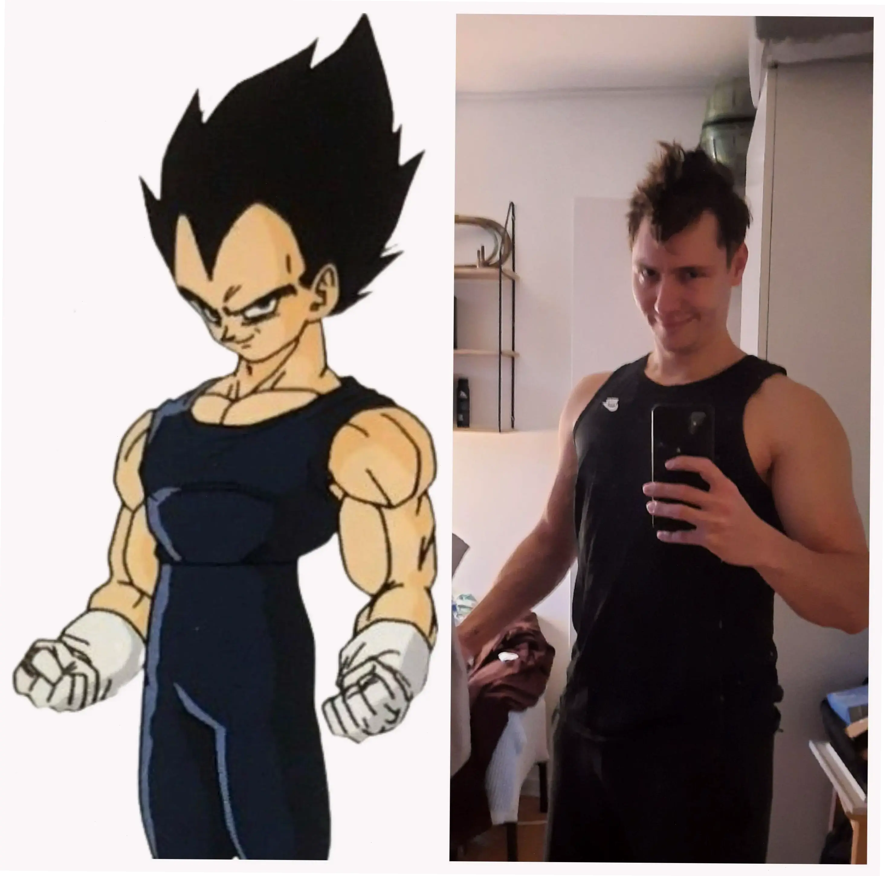 Vegeta hairline: kiểu tóc đặc trưng của hoàng tử, biểu tượng phong cách chiến binh Saiyan huyền thoại.