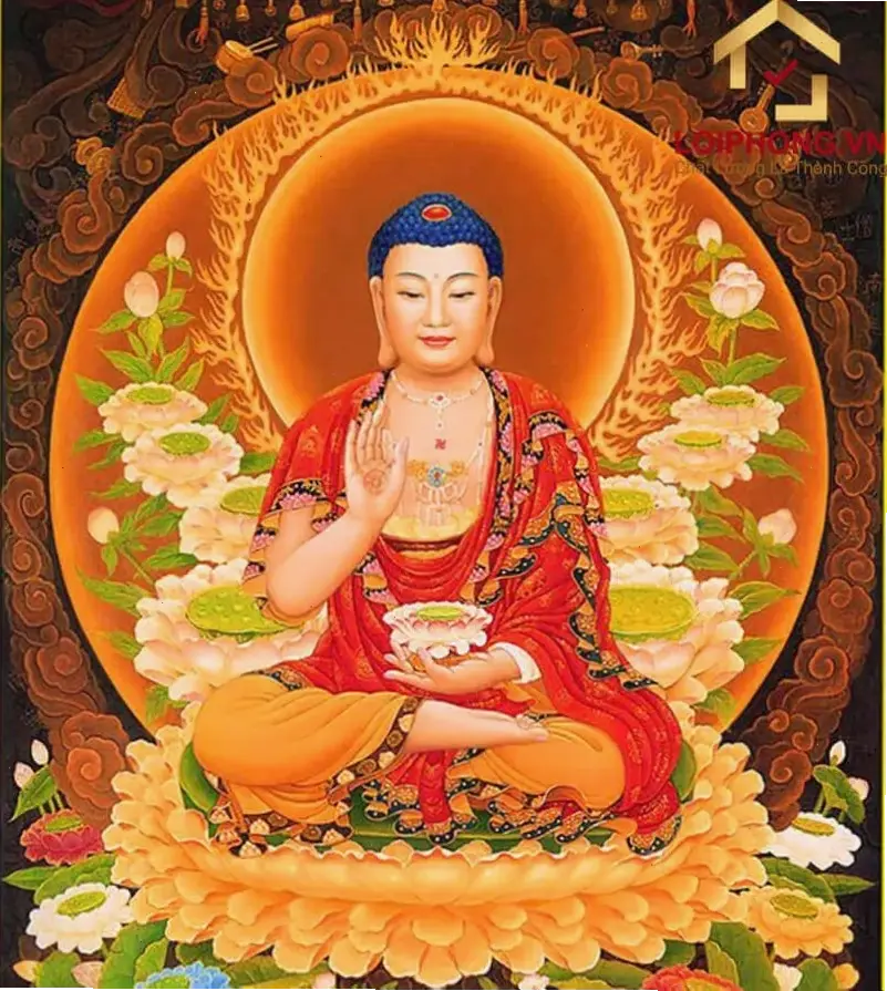 A Di Đà thiền định sâu lắng trong hang, giúp bạn tìm thấy sự bình yên và sức mạnh nội tại.