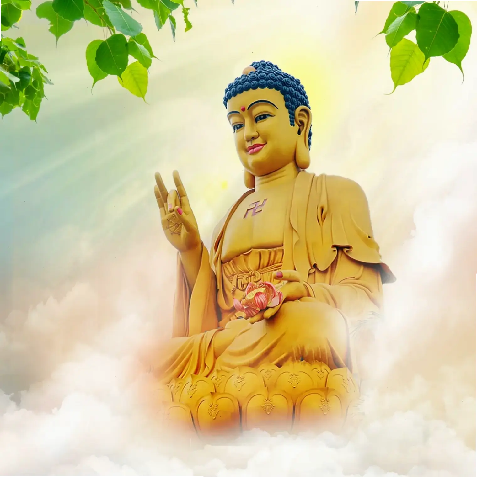 A Di Đà tối giản với ánh sáng tinh tế, tạo nên không gian yên bình và sự thanh thoát cho tâm hồn.