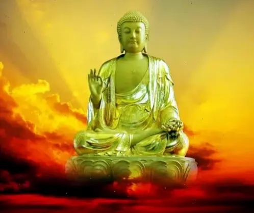 Ảnh A Di Đà đứng bình an mang nguồn năng lượng tích cực, giúp thư giãn và cân bằng cuộc sống hàng ngày.