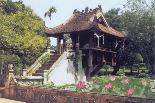 Ảnh chùa cổ kính tại Hà Nội, với Chùa Một Cột đại diện cho di sản văn hóa lâu đời của Việt Nam.