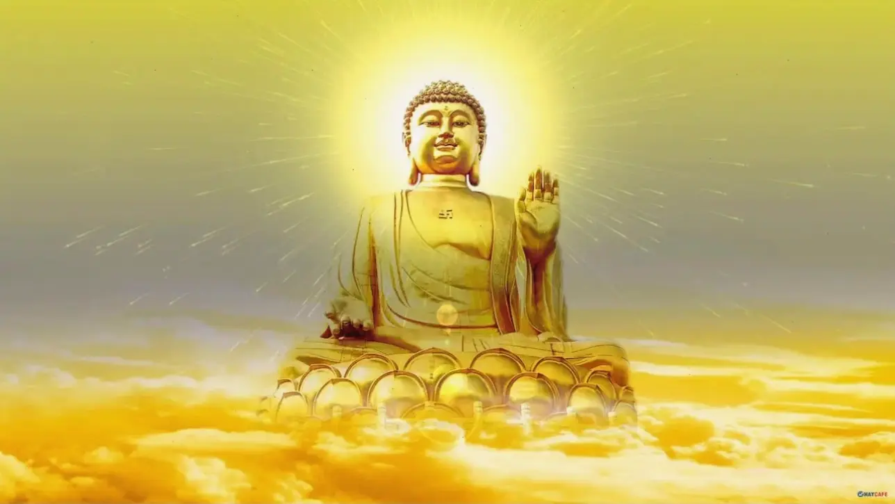 Ảnh Phật ánh vàng chùa cổ kính, lưu giữ khoảnh khắc thiêng liêng và vẻ đẹp văn hóa truyền thống Việt Nam.