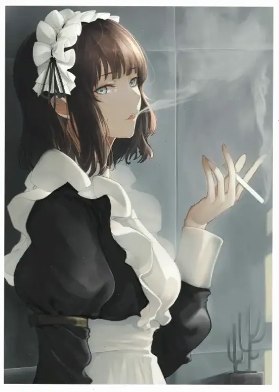 Avatar nữ anime đẹp ngầu hút thuốc, phong cách cuốn hút và mạnh mẽ, mang đến sức hút bí ẩn đầy sáng tạo!