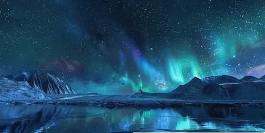 Bình minh Bắc Cực quang huyền ảo, khởi đầu ngày mới bằng sắc màu rực rỡ và ánh sáng phương Bắc kỳ thú.