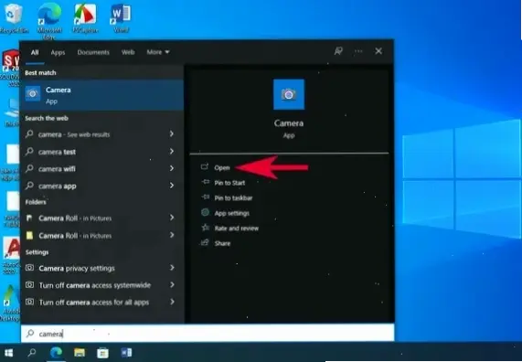 Các bước bật camera