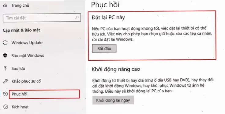 Các bước cơ bản để khôi phục laptop