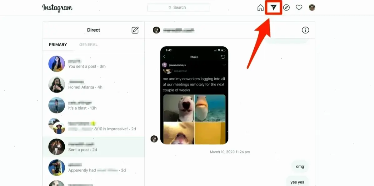 Các bước cơ bản để nhắn tin trên Instagram bằng laptop