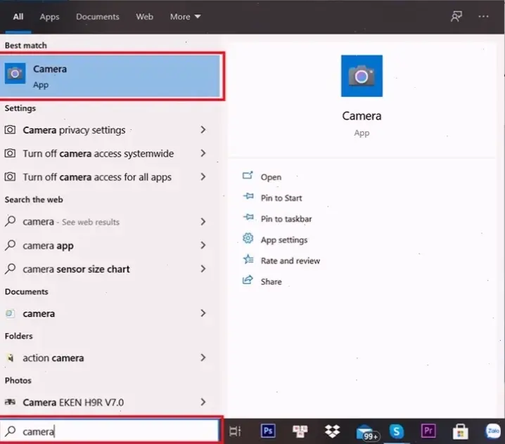 Các bước kiểm tra camera