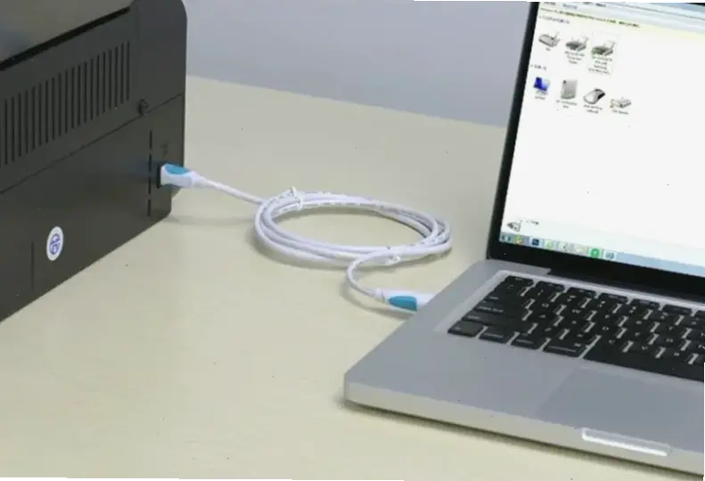 Các bước thực hiện kết nối máy in với laptop bằng dây