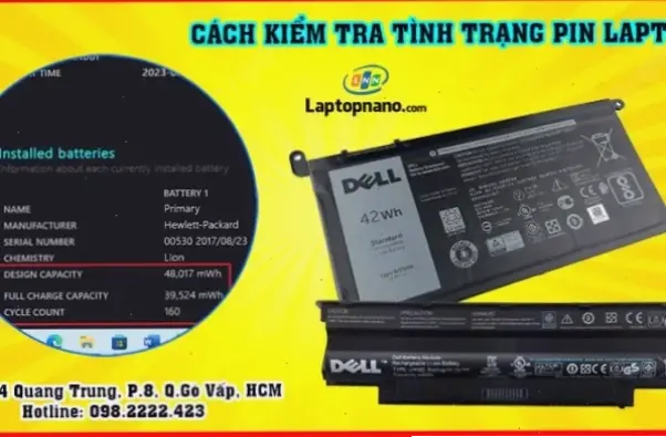 Các phương pháp kiểm tra pin laptop chính hãng