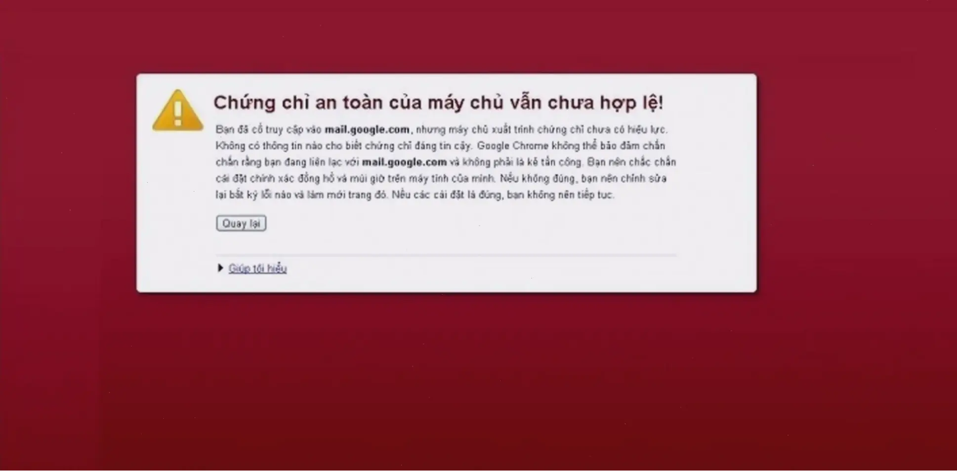 Các Sai Lầm Thường Gặp Khi Xử Lý Lỗi Bảo Mật Trên Google Chrome