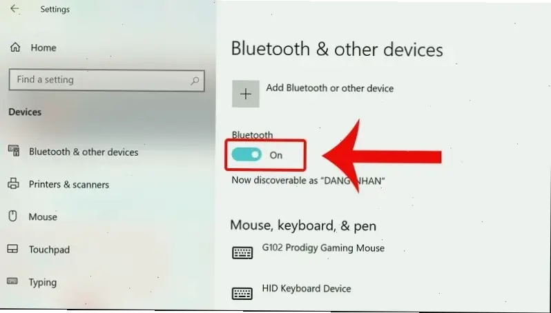 Cách bật Bluetooth qua Settings