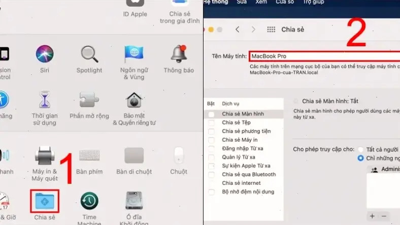 Cách đổi tên hiển thị trên laptop Mac