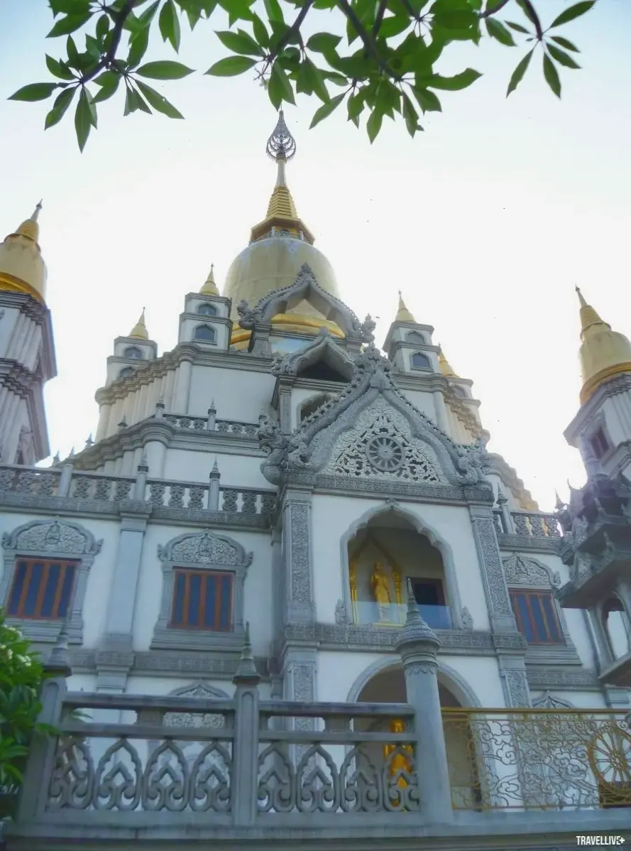 Chùa Bửu Long lung linh dưới ánh đèn đêm, mang đến không gian huyền bí và yên bình tuyệt đối.