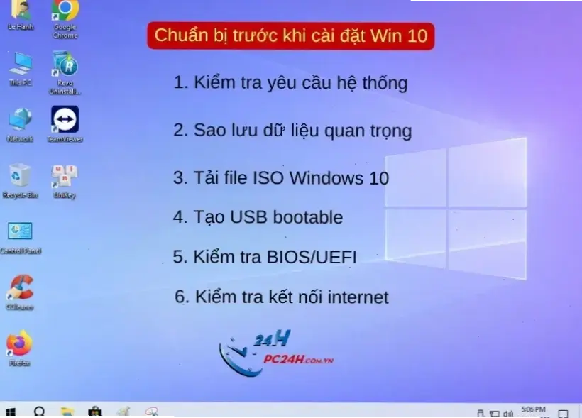 Chuẩn bị trước khi cài đặt