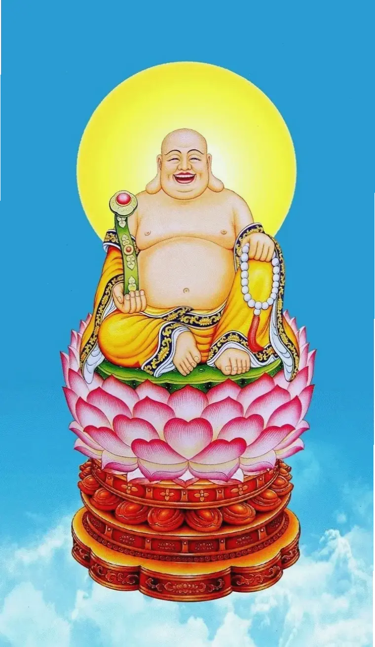 Di Lặc bình an trên mây, mang đến sự thư giãn và sức khỏe tinh thần bền vững cho mọi ngày.