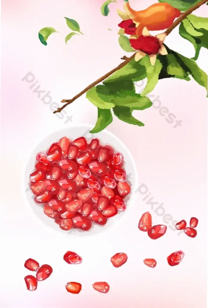 Hình hoa thạch lựu tươi sáng chiếu sáng không gian, truyền cảm hứng vui tươi và năng lượng tích cực cho mọi khoảnh khắc.