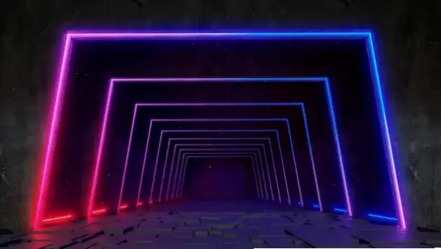 Hình nền đèn neon rực rỡ, biến desktop thành không gian năng động và đầy màu sắc ban đêm.