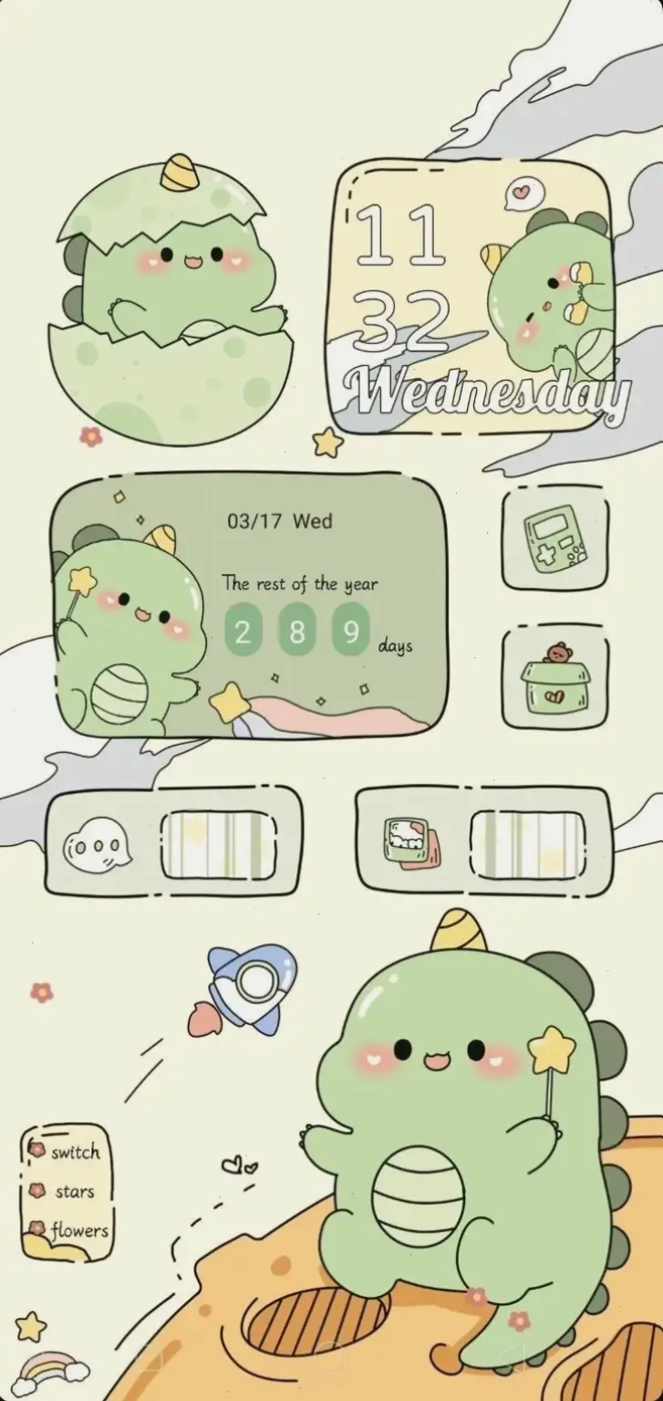 Hình nền khủng long dễ thương mang đến niềm vui bất tận, biến màn hình bạn thành thế giới cổ đại đầy màu sắc và đáng yêu!