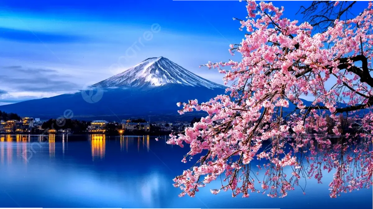 Hình nền nghệ thuật của Phú Sĩ, kết hợp vẻ đẹp tự nhiên với phong cách sáng tạo độc đáo.