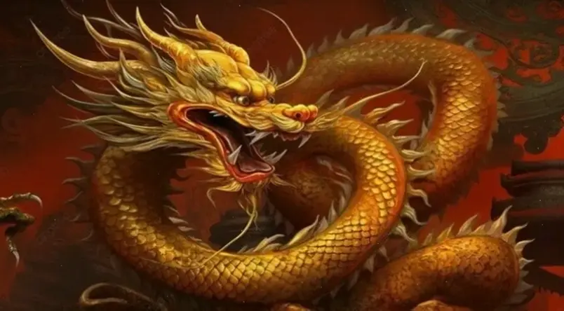 Hình nền rồng vàng rực rỡ, tượng trưng cho sự may mắn và thành công, kết nối trực tiếp với chủ đề hình nền con rồng.
