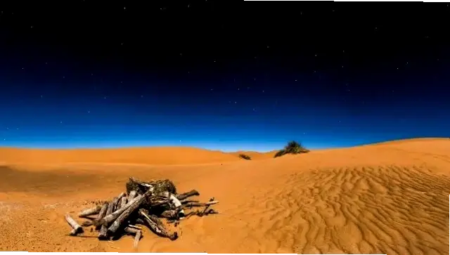 Hình nền Sahara thơ mộng, gợi lên giấc mơ lãng mạn giữa cát vàng và hoàng hôn.