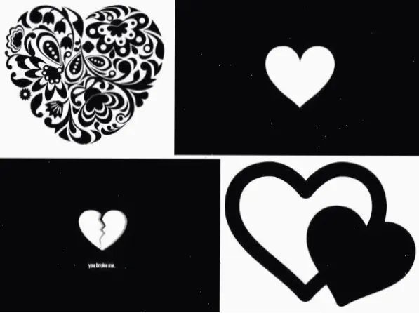 Transform your screen with a bold black heart on pure white background – elegant, simple, and endlessly captivating!
