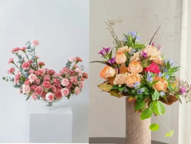 Hoa hồng cắm bình trang trí đám cưới, tạo nên không gian ấm cúng và duyên dáng đầy cảm hứng.