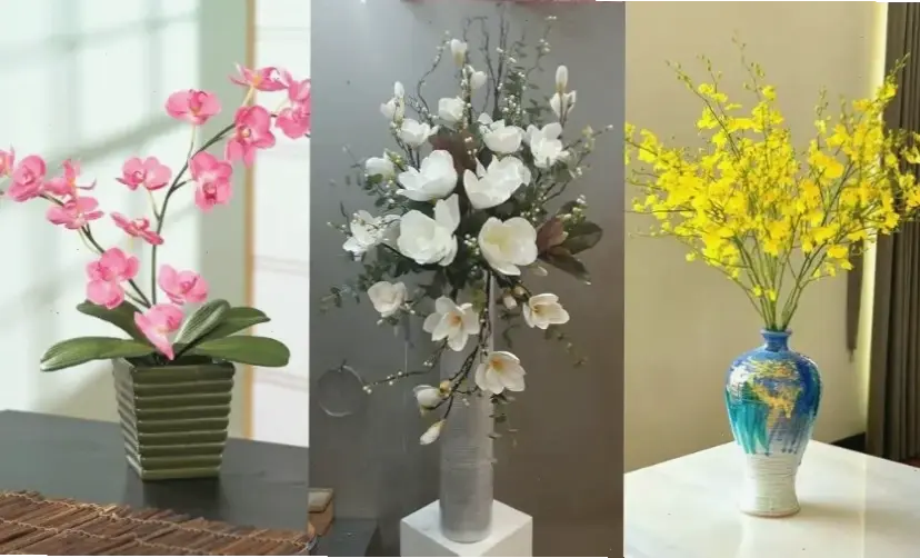 Hoa lan cắm bình nở rộ, cách trang trí hoàn hảo để làm mới bàn làm việc hay phòng khách.