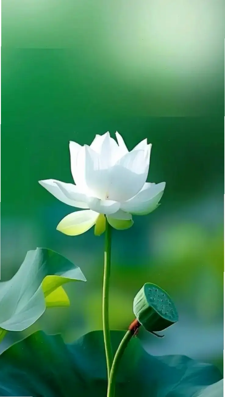 Hoa sen trắng tinh khôi, đồng hành cùng thiền định, mang lại sự bình yên nội tâm sâu sắc.