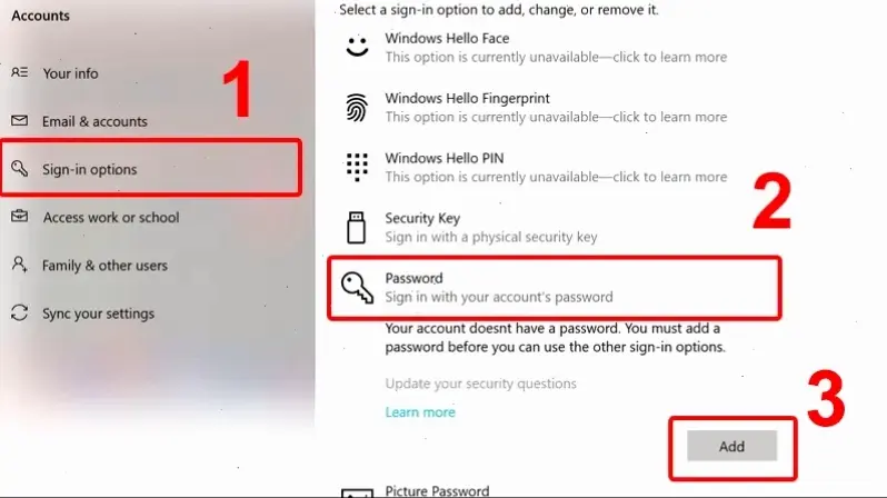 Hướng Dẫn Cài Mật Khẩu Trên Windows