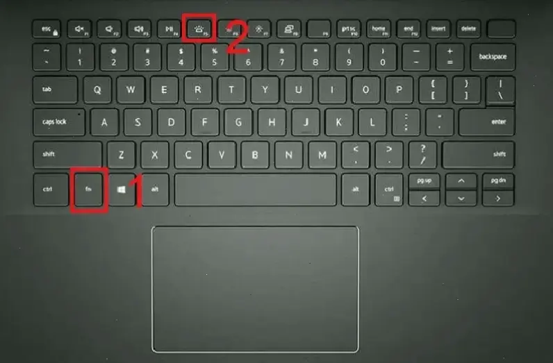 Kiểm tra tính năng sáng bàn phím trên laptop Dell
