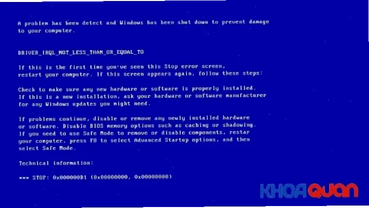 Lý Do Phổ Biến Gây Ra Lỗi Màn Hình Xanh Trên Windows 7