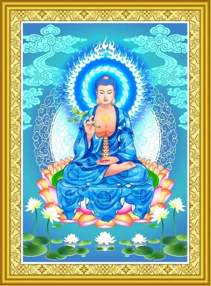 Nghệ thuật Phật Dược Sư kết hợp vẻ đẹp và năng lượng tâm linh, truyền cảm hứng sáng tạo và bình an sâu lắng.