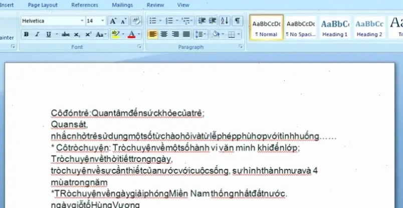 Nguyên Nhân Gây Lỗi Dính Chữ Trong Word
