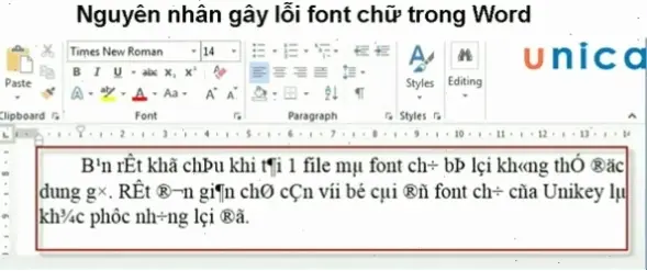 Nguyên nhân phổ biến của lỗi font chữ