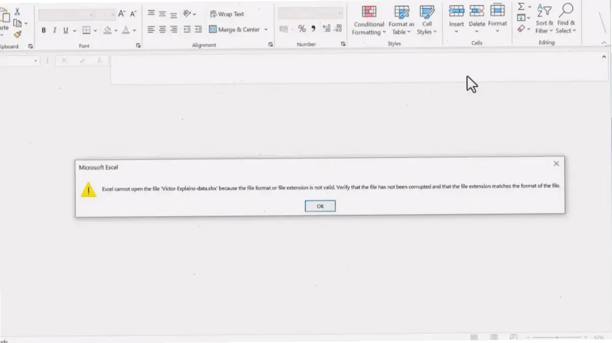Nguyên nhân phổ biến khiến máy tính không mở được file Excel