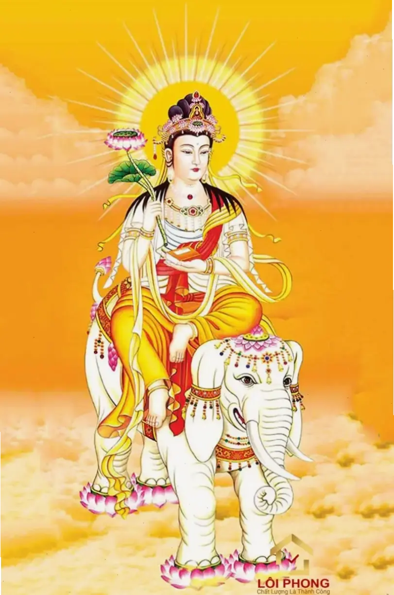 Phổ Hiền ánh sáng rực rỡ, chiếu soi con đường dẫn đến bình yên và sự giác ngộ chân thực.